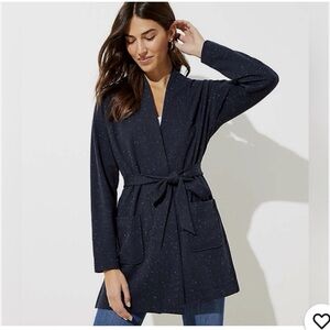LOFT navy Speckled Cardigan